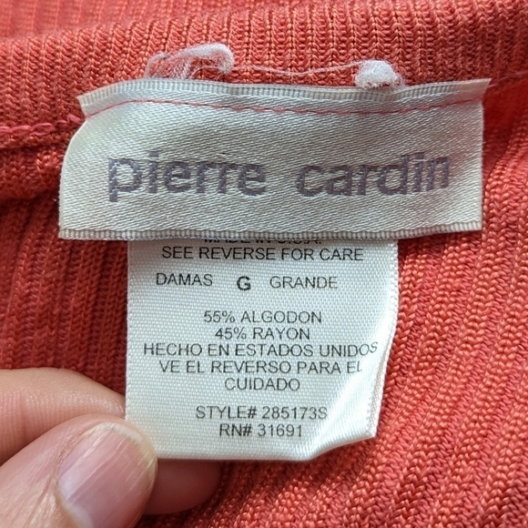 Pierre Cardin Vintage Ribbed Cardigan Sz L - Picture 10 of 12